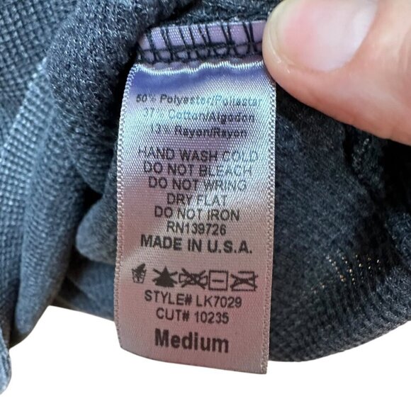 Magnolia South Top Flare Bell‎ Sleeve Distressed Waffle Gray Womens Size Medium - Picture 5 of 5